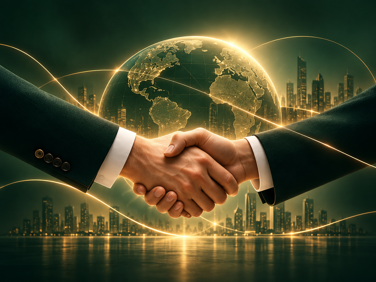 Connected business partners illustration